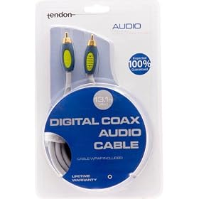 Digital Coax Audio Cable (13.1ft) (4 meters) (High Quality-Inventory Reduction) 100%... by TendonUSA