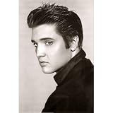 (24x36) Elvis Presley (Portrait, B&W) Music Poster Print