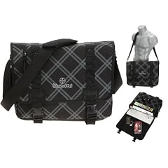 BRUNOTTI Laptoptasche SKOLA Messenger Tasche 15,4 Zoll [ max. 38 cm x 27 cm ] / BLACK [ Schwarz Karo ]