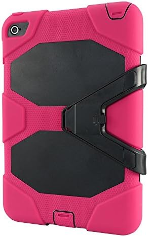 IIYBC Brand for Apple Ipad Mini 4 Defender Shockproof Survivor Military Duty Hybrid Hard Case with Soft Silicone (Hot Pink)