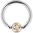 14 Gauge Austrian Crystal CRYSTAL GOLDEN SHADOW Gem BCR Captive Ring