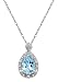 10k White Gold, December Birthstone, Coated Blue Topaz and Diamond Pear Shaped Pendant