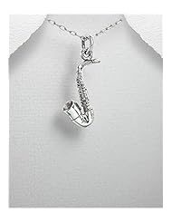 Music Pendant Necklace In Sterling Silver