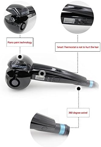 Sz LCD Display Professional Curling Iron Hair Styling Tool Automatic Hair Curler with Worldwide Dual Voltage 100v-240v (black)