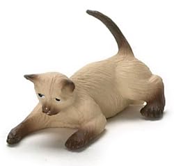 Miniature Brown Siamese Resin Cat