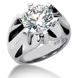 6.0 Ct Men Diamond Ring Wedding Band Round Cut Prong 14k White Gold