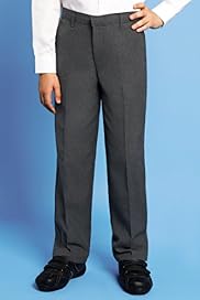 Boys Flat Front Trousers with Adjustable Waist