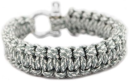 JADE Onlines Bracelet with Hard Plastic Whistle Buckle / Stainless Metal Bow Shackl Hand ropee (Dark Gray Camouflage Style)