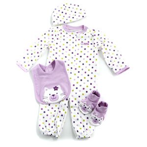 Buy Newborn Girls Carter's 4 Pc Kitty Kat Layette Set (3 months) by carter's