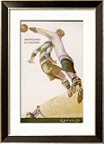 Goalkeeper Clears the Ball Away from the Striker's Head Framed Art Poster Print, 24x32