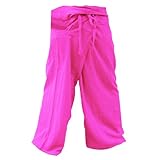 Thai Fisherman Pants Yoga Trousers FREE SIZE Plus Size Cotton pink