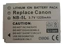 NB5L / NB-5L 3.7V 1220mAh High capacity replacement Li ion Battery for Canon digital camera models Canon Powershot SD Series: SD700 SD800 SD850 SD900 IS Canon IXY Digital Series: 800 IS 900 IS 1000 Canon Digital IXUS Series: 800 IS 850 IS 900Ti 950IS