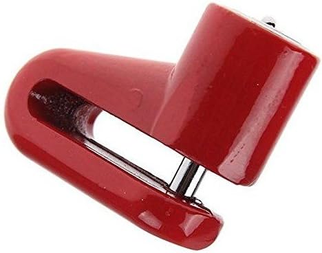 PorsQue® Portable Mini Security Bike Lock Anti-theft Disc Brake Lock for Bicyle Mountain Bike Scooter Bike Motorcycle with Two Keys (Red)