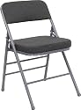 Set of 4 Thick Padded Fabric Upholstered Premium Folding Chair, Gray