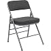 Set of 4 Thick Padded Fabric Upholstered Premium Folding Chair, Gray