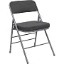 Set of 4 Thick Padded Fabric Upholstered Premium Folding Chair, Gray