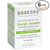 Bonkers Tea Super Skinny Tea, Lemon Peppermint, Tea Bags, 18-Count Boxes (Pack of 6)