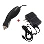 For Garmin Nuvi 200 / 200W / 205 / 205W / 255 / 255T / 255W / 255WT / 260 / 260W / 265T / 265WT Portable Travel USB 12V Plug-in Car Charger + Home Wall AC Charger Combo Bundle Package