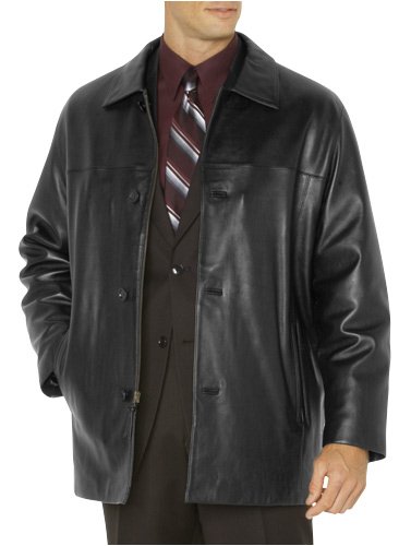 Buy Pronto Uomo Three-Quarter-Length Black Leather Coat
