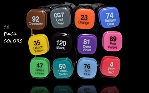 Fabric-Markers-Permanent-12-Pack-Dual-TIP-Premium-Quality-Assorted-Bright-Fine-Writers-Art-Fabric-Pens-Child-Safe-Non-Toxic-BY-Crafts-4-Alldesign-Your-Own-T-shirtsbagshoes