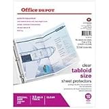 Office Depot Tabloid-Size Sheet Protectors, 11in. x 17in., Clear, Pack Of 10, 697146