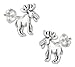 Sterling Silver Mini Moose Earrings on Posts
