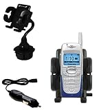 Samsung SPH-N240 Car Cup Holder with Car Charger - Uses Gomadic TipExchange