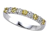 0.60 cts Diamond and Yellow Sapphire Band - Platinum, 18kt White or Yellow Gold