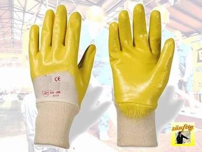 12 Paar Nitril-Handschuhe gelb Gr. 9