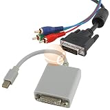 6 FT DVI-I to 3 RCA Component RGB Cable + Mini DisplayPort to DVI Male / Female Adapter