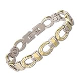 Sabona 22665 Gold Horseshoe Duet Magnetic Bracelet, Small