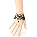 Yazilind Lotia Black Leaf Flower Chain Lace Bracelet fow Women