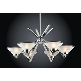 ELK Lighting 1475-6 Refraction 6 Light Single Tier Chandelier in Polished Chrome with... by ELK Lighting