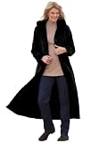Long hooded coat in faux-shearling