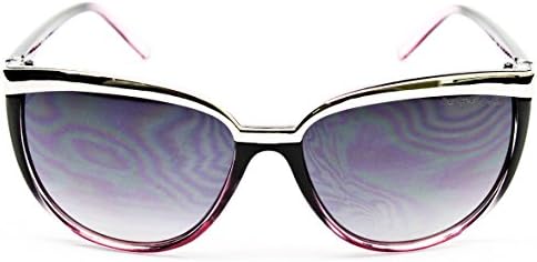 D1019-cc Designer Eyewear Cateye Sunglasses (714 Black/Purple/Silver, gradient)