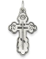 Sterling Silver Eastern Orthodox Cross Charm