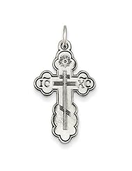 Sterling Silver Eastern Orthodox Cross Charm