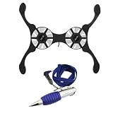 GTMax BLACK USB Foldable Laptop Cooling Pad with 2 Fan + Pen with Neckstrap Lanyard for 14.4,11.3,15.4 Inch Laptop Computer and Apple Macbook Pro,Air