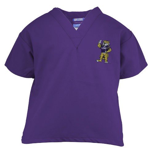 LSU Tigers Purple Youth Mascot Scrub Top (Large)