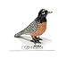 Little Critterz Bird - American Robin Cheerup - Home Decor Bird Miniature Porcelain Figurine