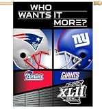 New York GIANTS vs New England PATRIOTS SUPER BOWL XLII 42 FLAG Banner
