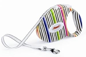 Flexi Fashion Retractable Belt Dog Leash, Small, 10-Feet Long, Supports up to 26-Pound, Multi-Colored Stripe (Milan) Design