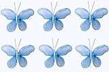 2 Blue Mini Glitter Butterfly nylon hanging ceiling wall baby nursery room wedding decor