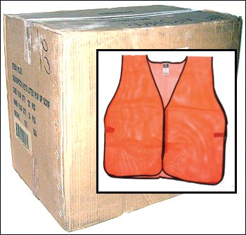 Wholesale Lot CASE 120pc Alert Orange Safety Vest Mesh Vests