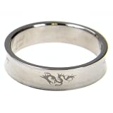 316L stainless steel ring with matte polish and laser cut design - Dragon - 6mm width (Sizes 5-13)
