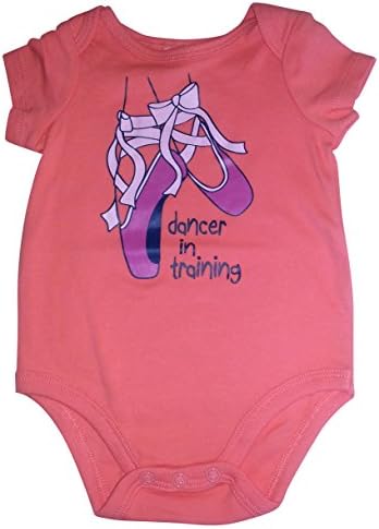 Infant Girl Bodysuit with Ballet Shoes on it says Dancer in Training Size 3 Months