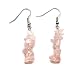 Rose Quartz Crystal Chip Gemstone Drop Fashion Earrings