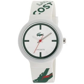 Lacoste Mens 2010522 Goa Green Croc White Silicone Watch