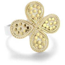 Anna Beck Designs Gili Wire Rimmed Clover 18k Gold Plated Rin