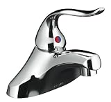 Kohler K-15597-5P-CP Coralais Single-Control Centerset Lavatory Faucet with Ground Joints, 0.5 gpm Spray, Grid Drain and 5